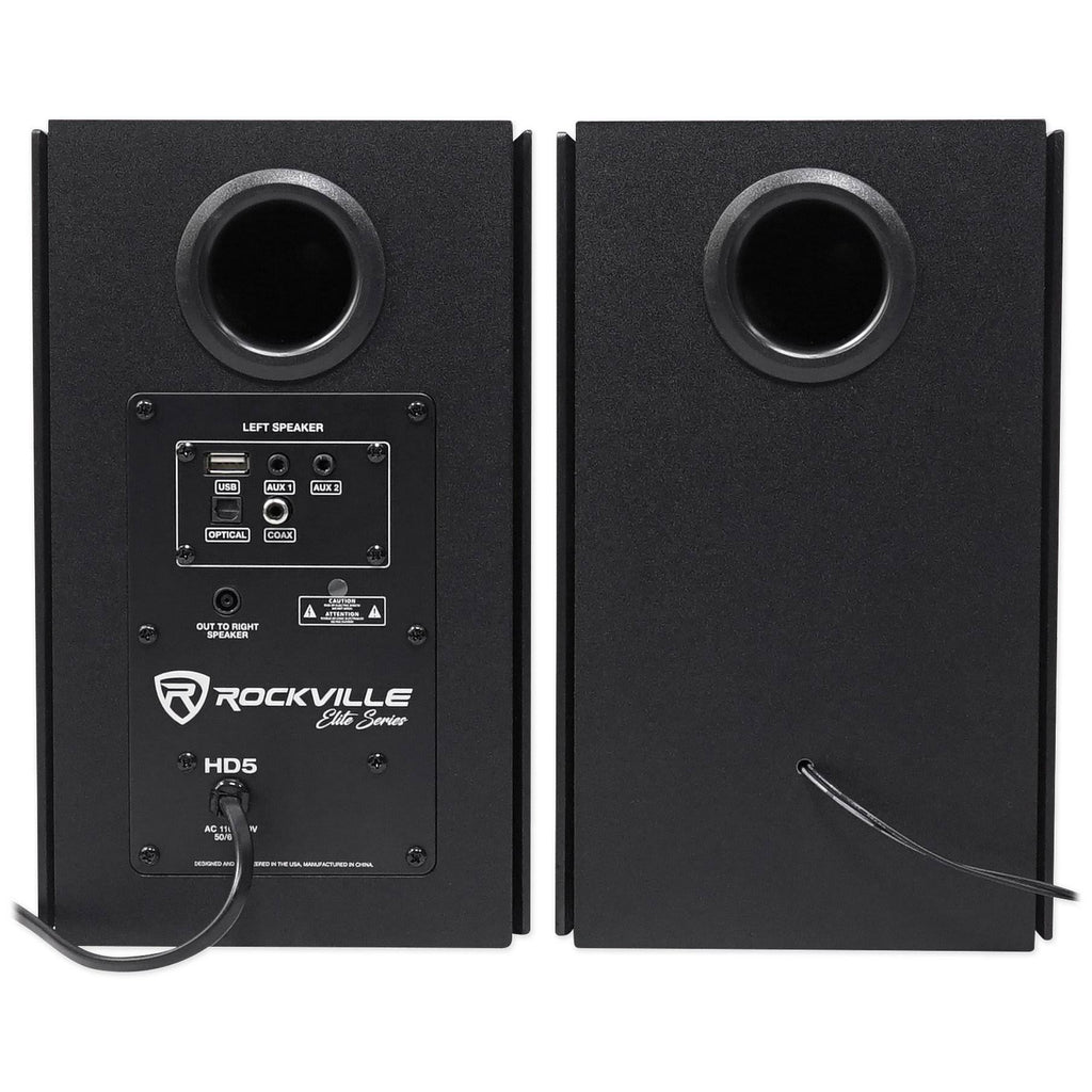 5x22 Powered Bluetooth Bookshelf Speakers with Stands C511