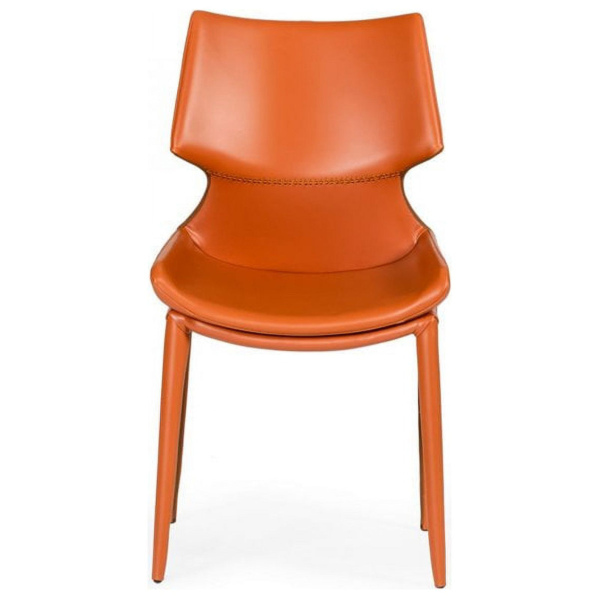 17.5" Eco-Leather/Metal Dining Chairs in Orange (Set of 2) Q372046