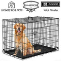 Foldable Large Metal Wire Dog Crate with Plastic Tray G3058