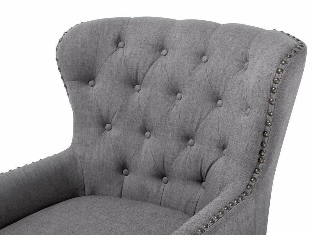 Fabric Wingback Chair Gray C6022
