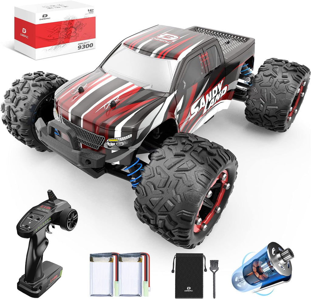 Remote Control Car 1:18 Scale 4WD Off Road Monster Trucks 2.4GHz 2 Rechargeable Battery Pack of 2 J80511