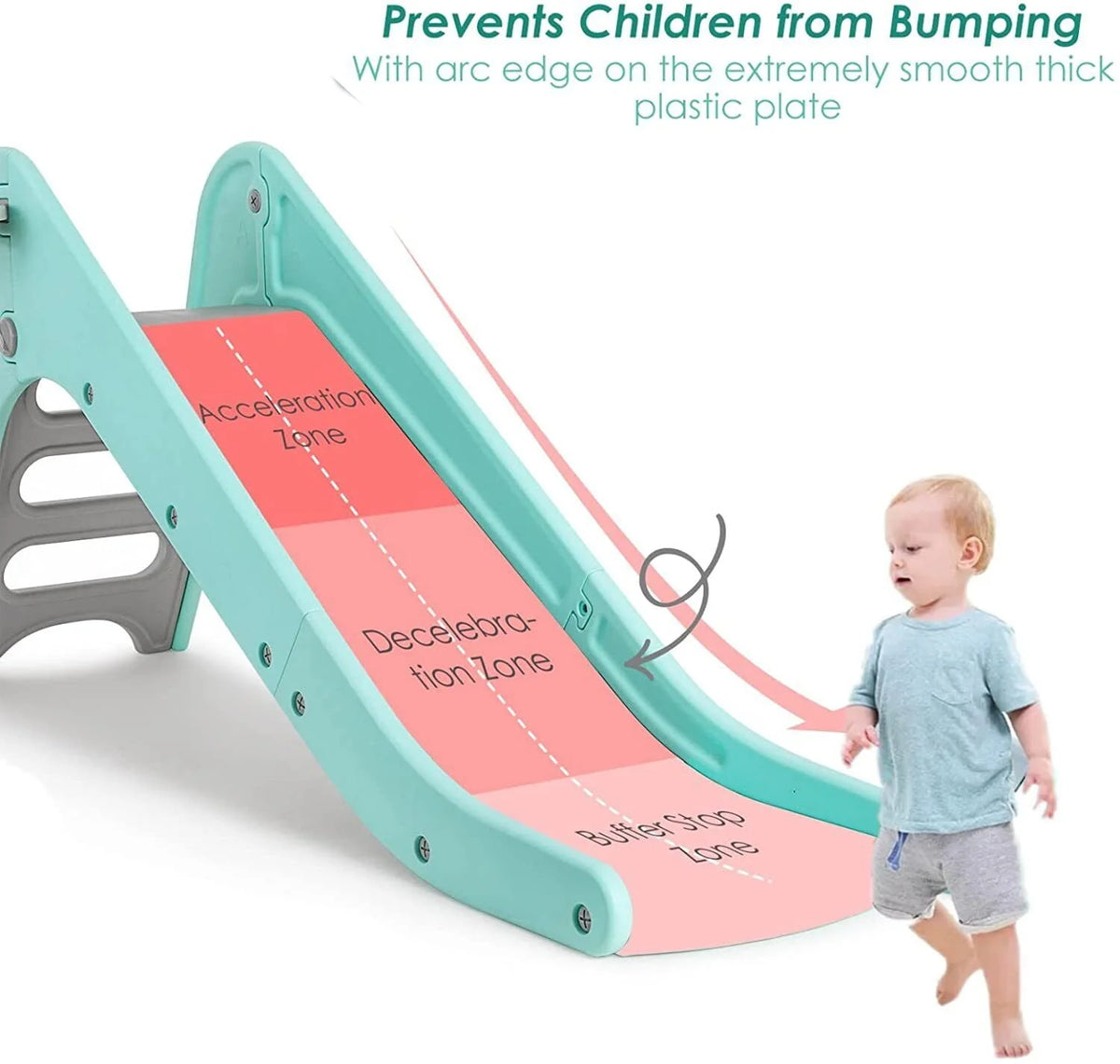 Plastic Kids Slide with Basketball Hoop J1656