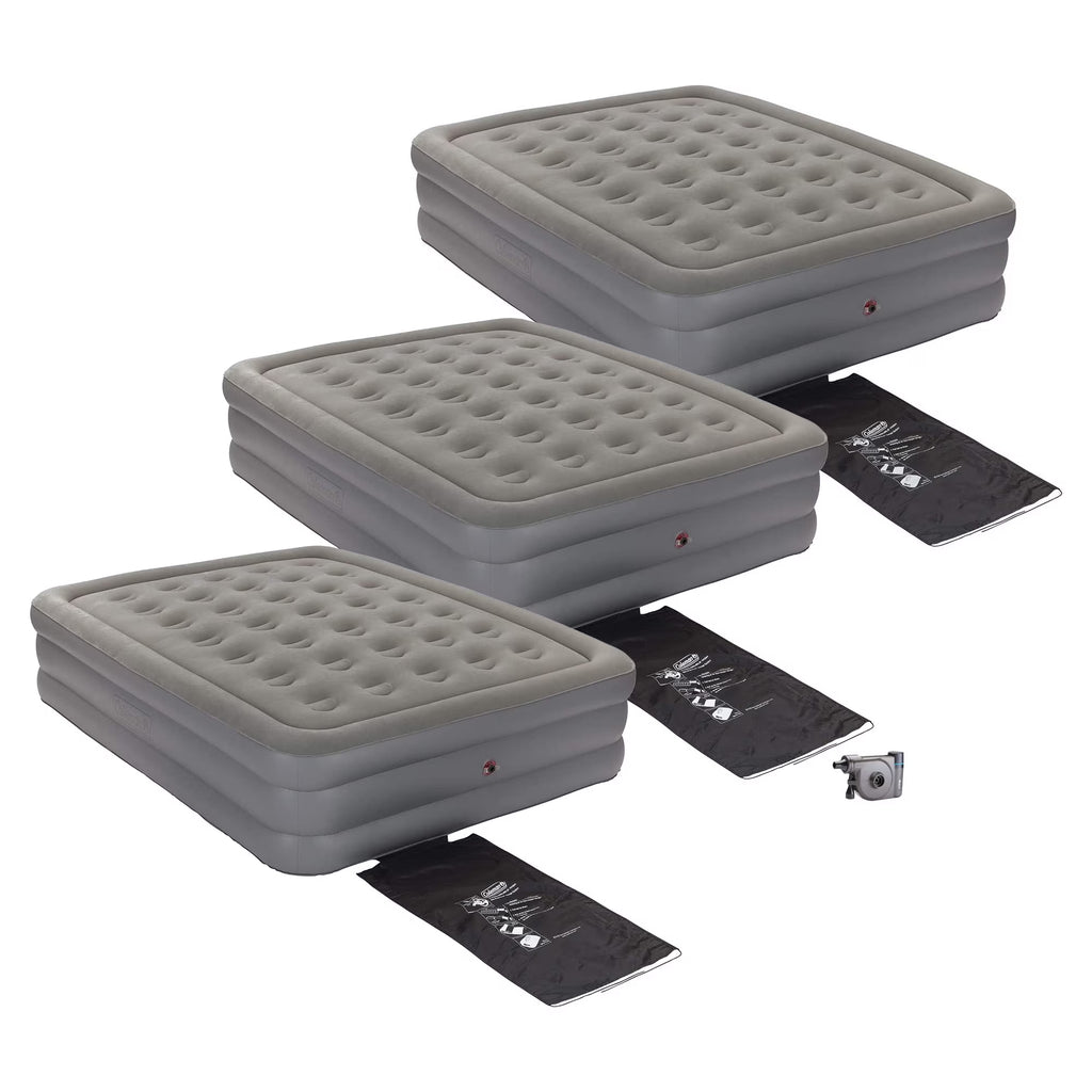Queen 18" Airbed (3 Pack) with USB Pump H4216