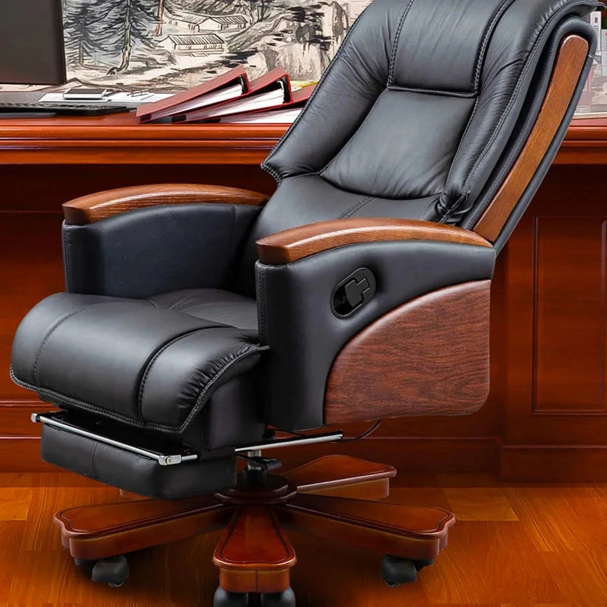 Swivel Ergonomic Leather Office Chair B336