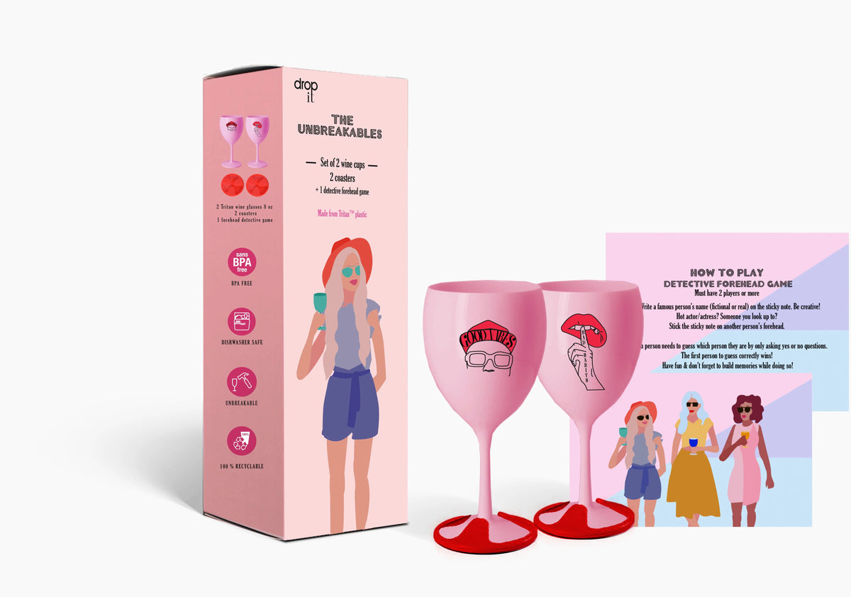 Party Mix with 2 Plastic Wine Glasses W75045