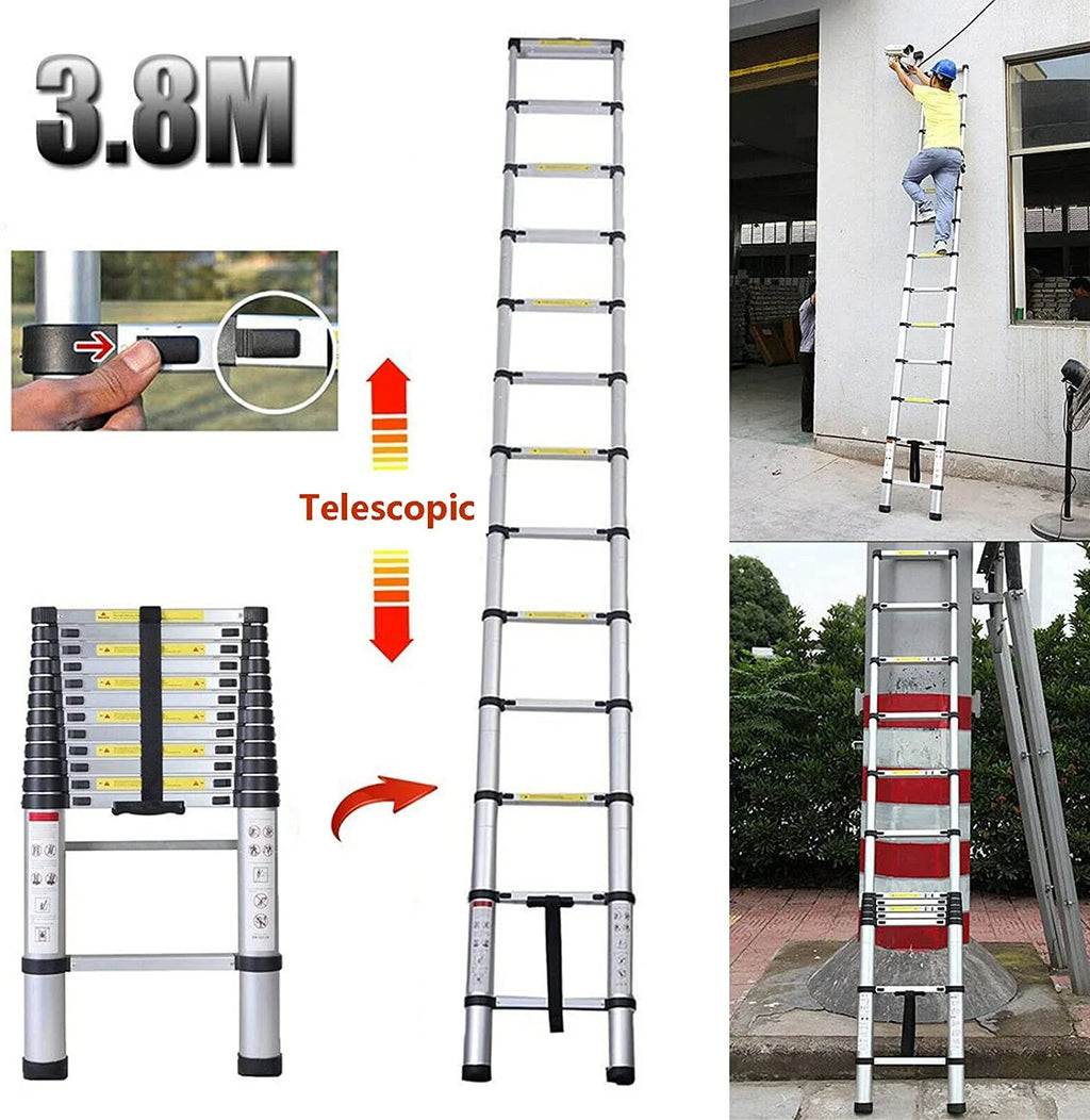 12FT Aluminum Telescoping Folding Ladder, 330lbs Max Load Capacity U2350