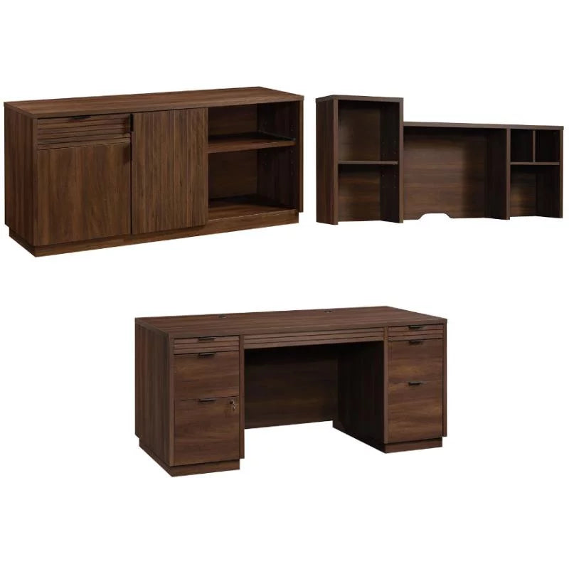 3-Piece Executive Desk & Hutch & Office Credenza Set S881730