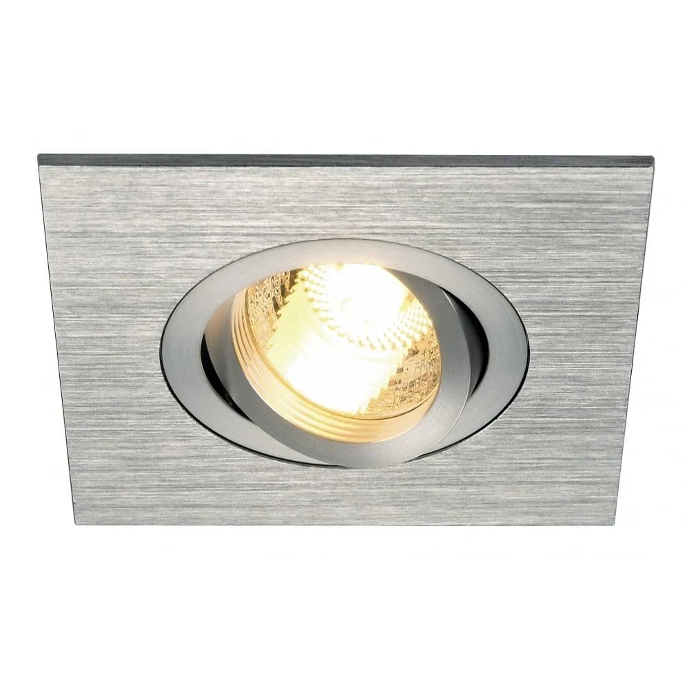 Square Ceiling Spotlight GU10 230 V Brushed Aluminium C7417