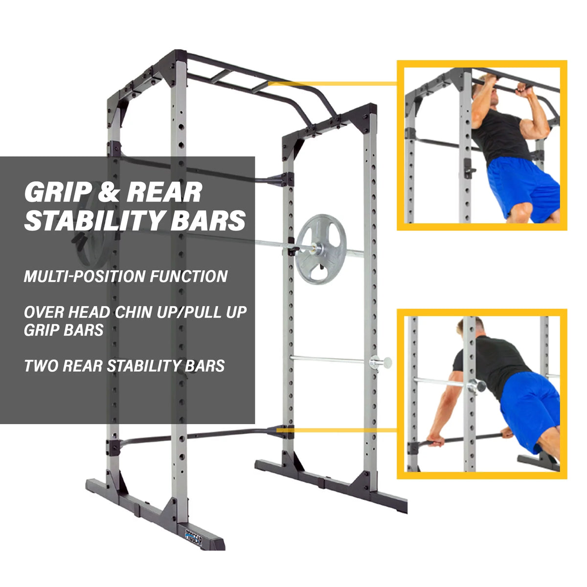 Squat Rack Power Cage with J-Hooks, 800lb Weight Capacity E2508