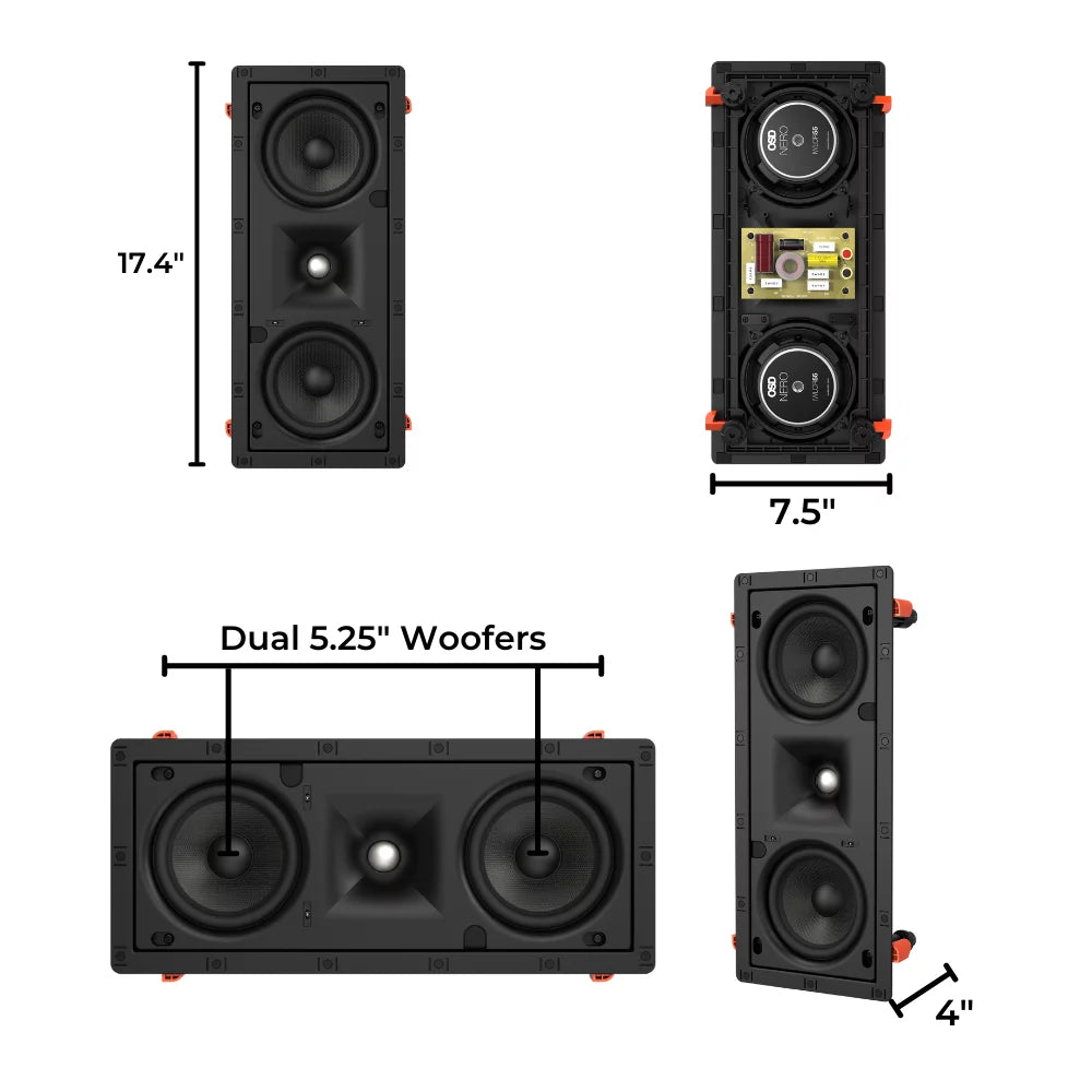 Dual 5.25" In Wall LCR Speaker 160W M9693