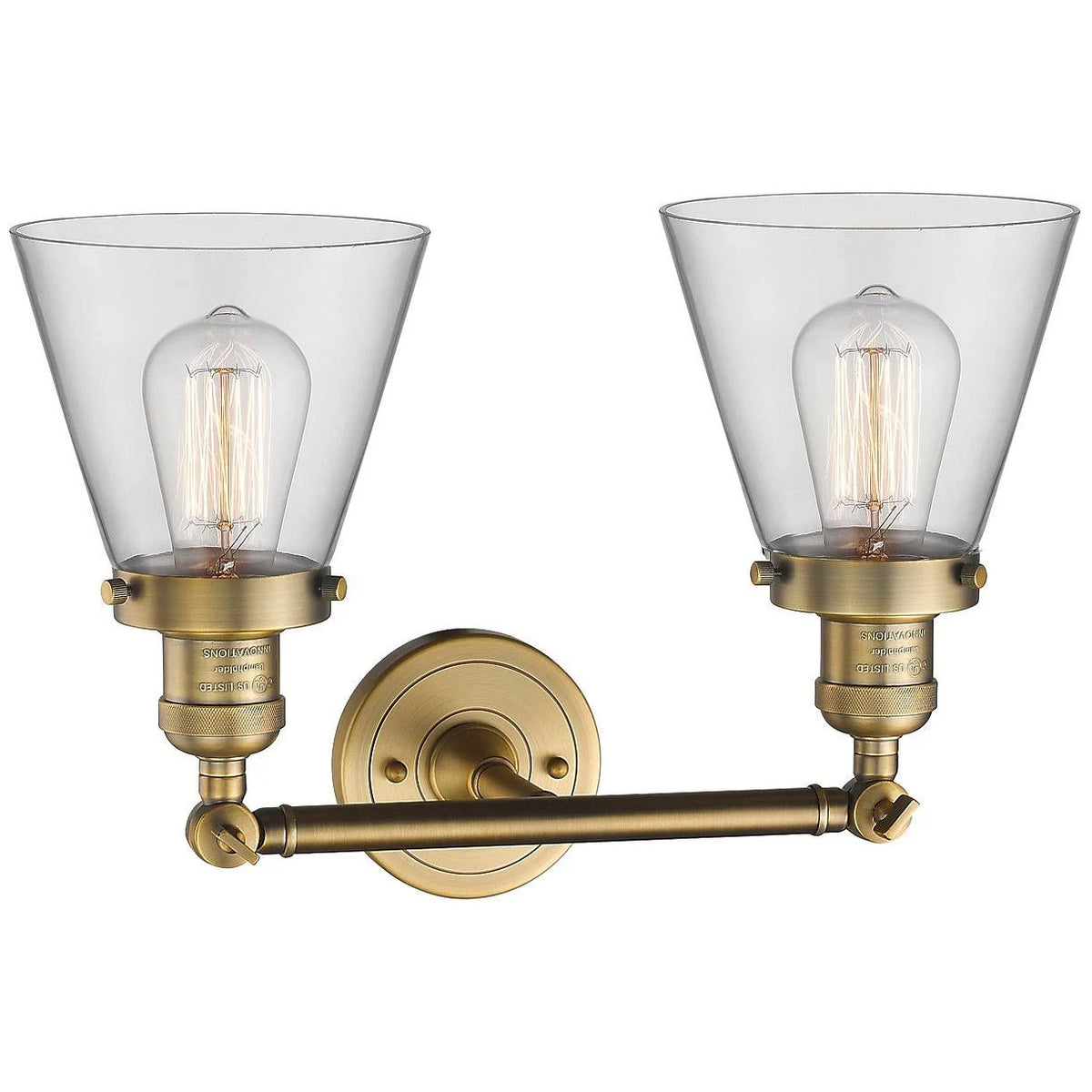 2 Light Dimmable LED Bathroom Fixture in Brushed Brass N177