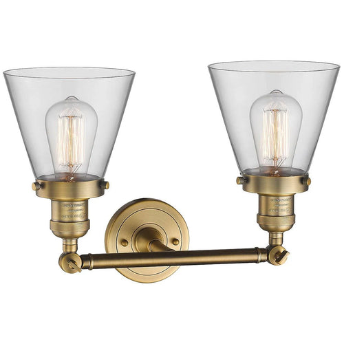 2 Light Dimmable LED Bathroom Fixture in Brushed Brass N177