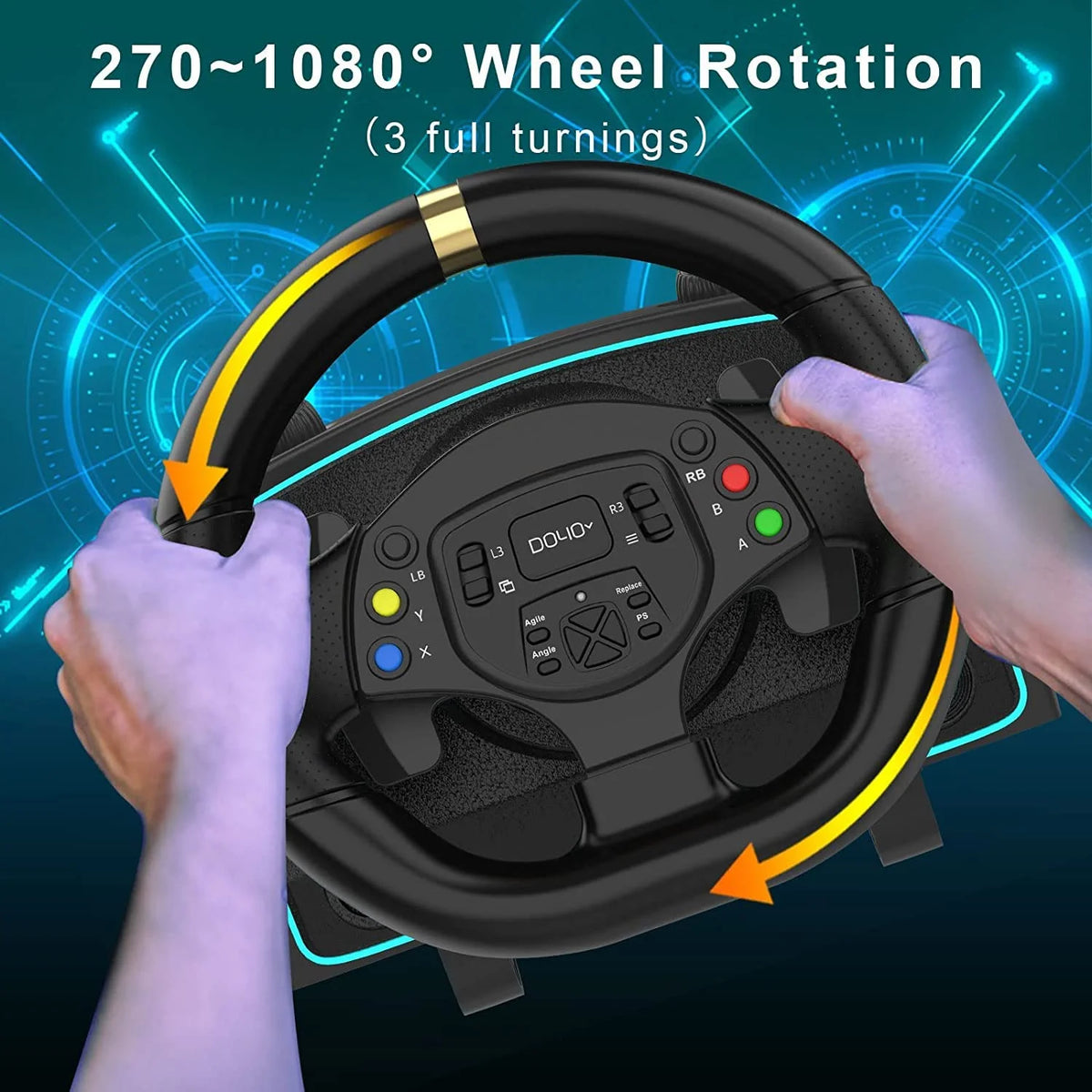 Racing Wheel with Pedals Clutch Paddle Gear Shifters I55966