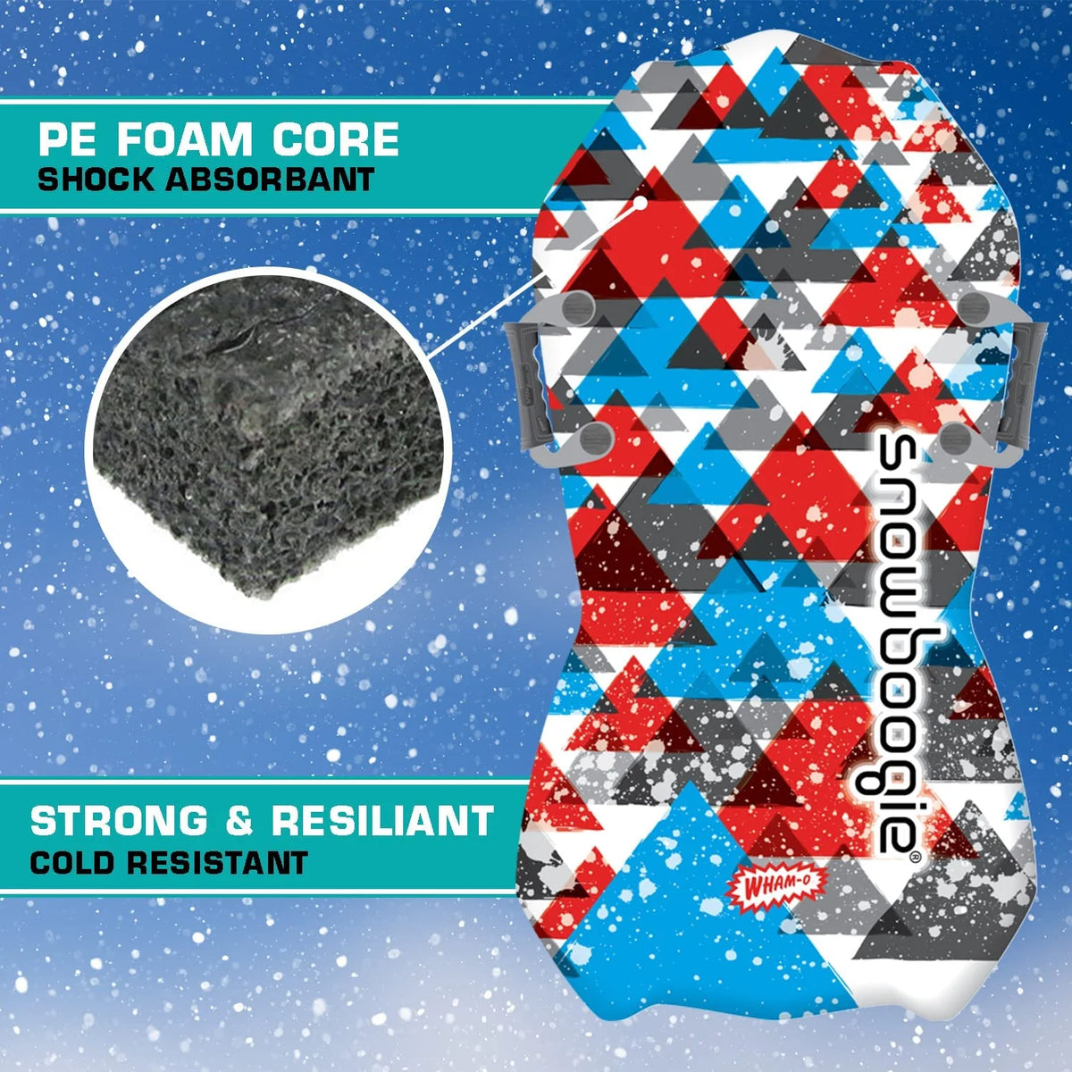 Snow Slider Sled 38" Single Rider PE Foam Core XPE Top Layer Easy Grip Handles Slick Bottom G989