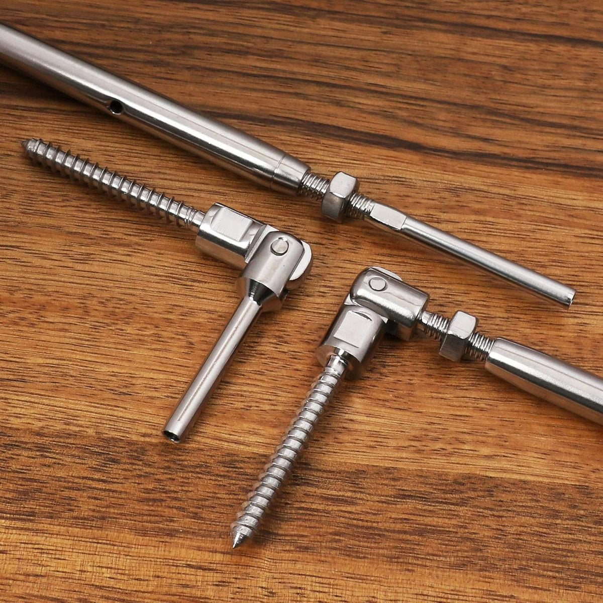 1/8 inch T316 Stainless Steel Cable Railing Kit for Wood Posts (6 Pairs) Pack of 2 A426941