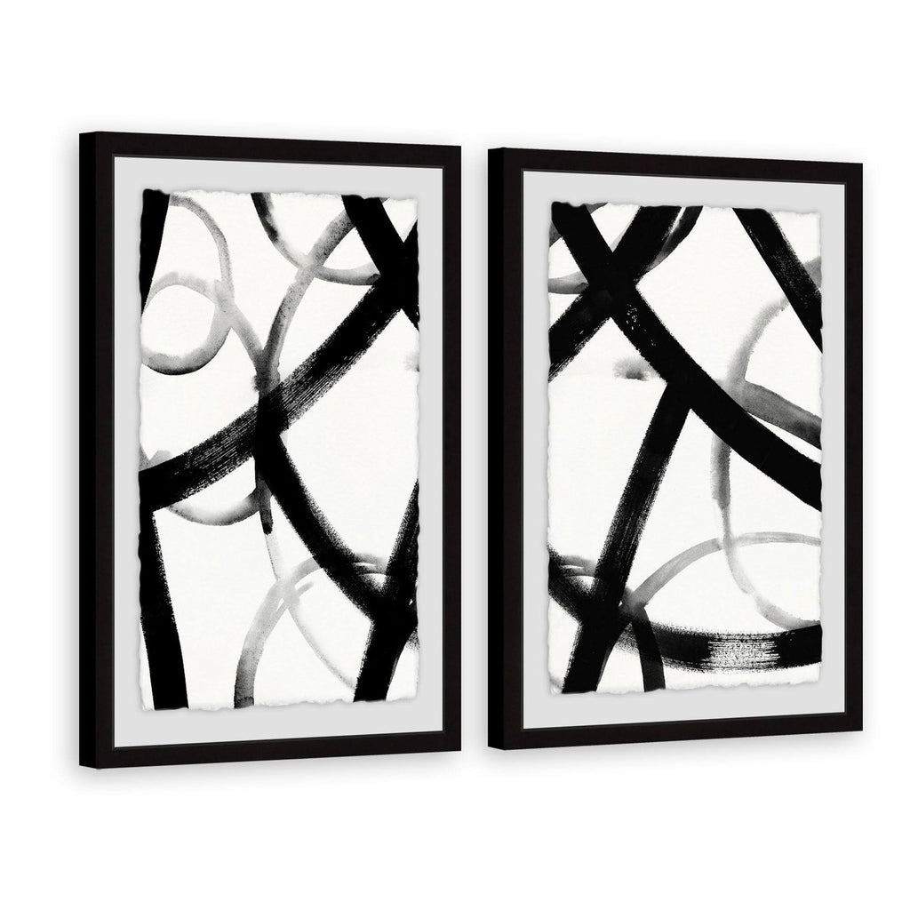 Monochrome Ripple Diptych, 18 inch x 24 inch Y2807