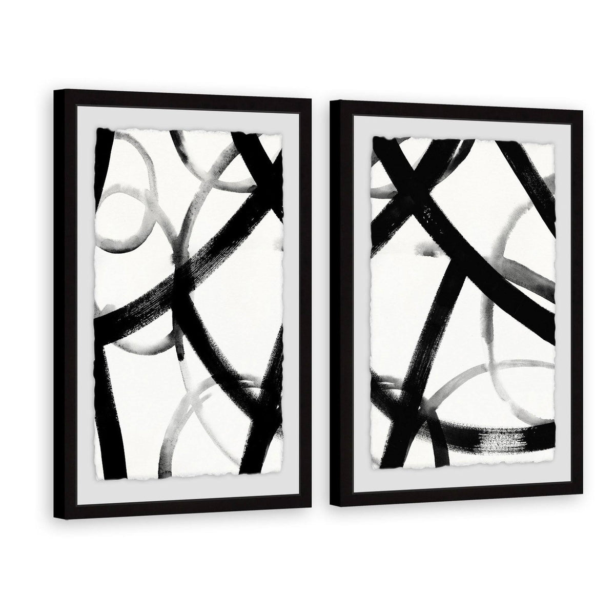 Monochrome Ripple Diptych, 18 inch x 24 inch Y2807