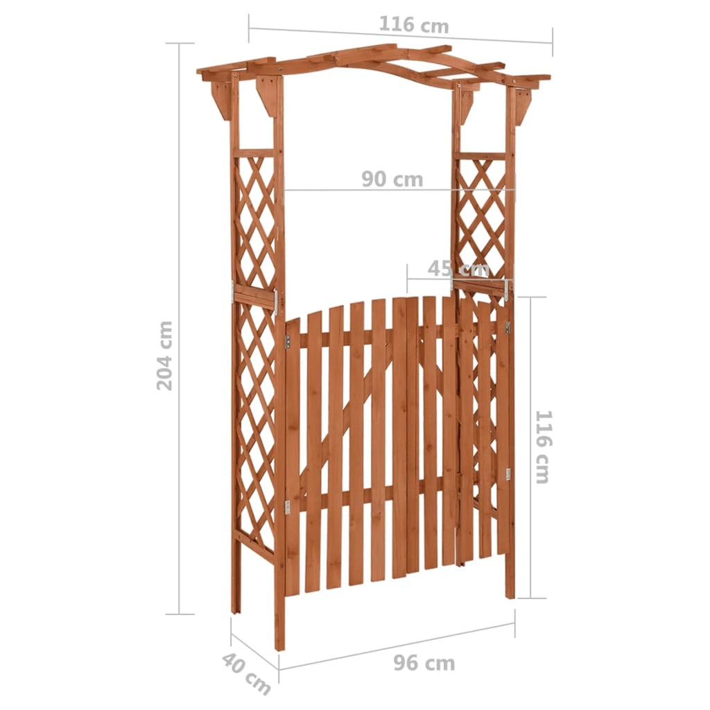 Pergola with Gate 45.7"x15.7"x80.3" Solid Firwood J283