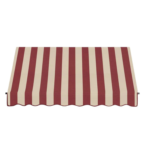 10.375 ft Acrylic Fabric Fixed Awning, Burgundy/Tan Stripe J6901
