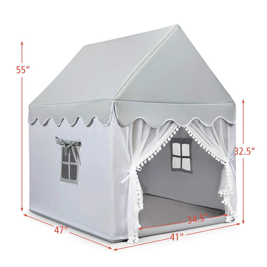 Kids Play Tent Playhouse Castle with Mat Gray T522