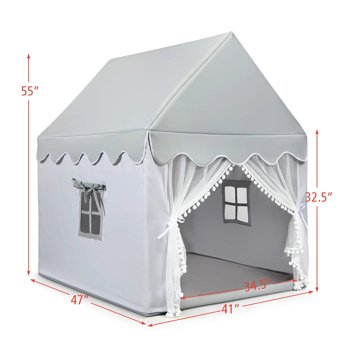 Kids Play Tent Playhouse Castle with Mat Gray T522