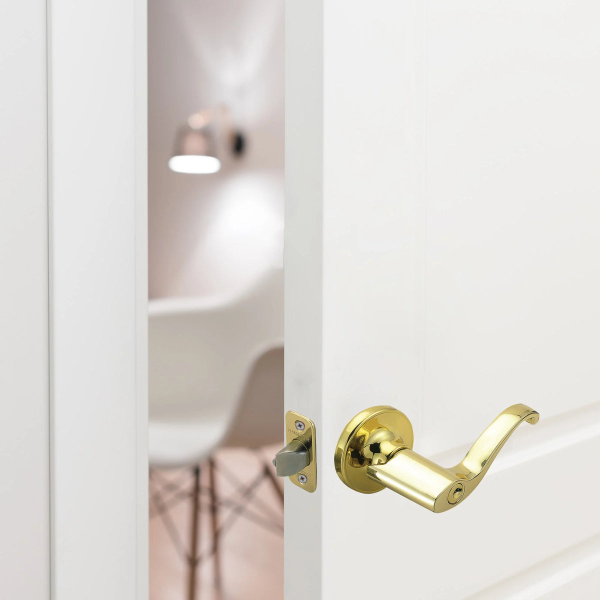 Entry Door Lever Adjustable Backset Polished Brass D923287