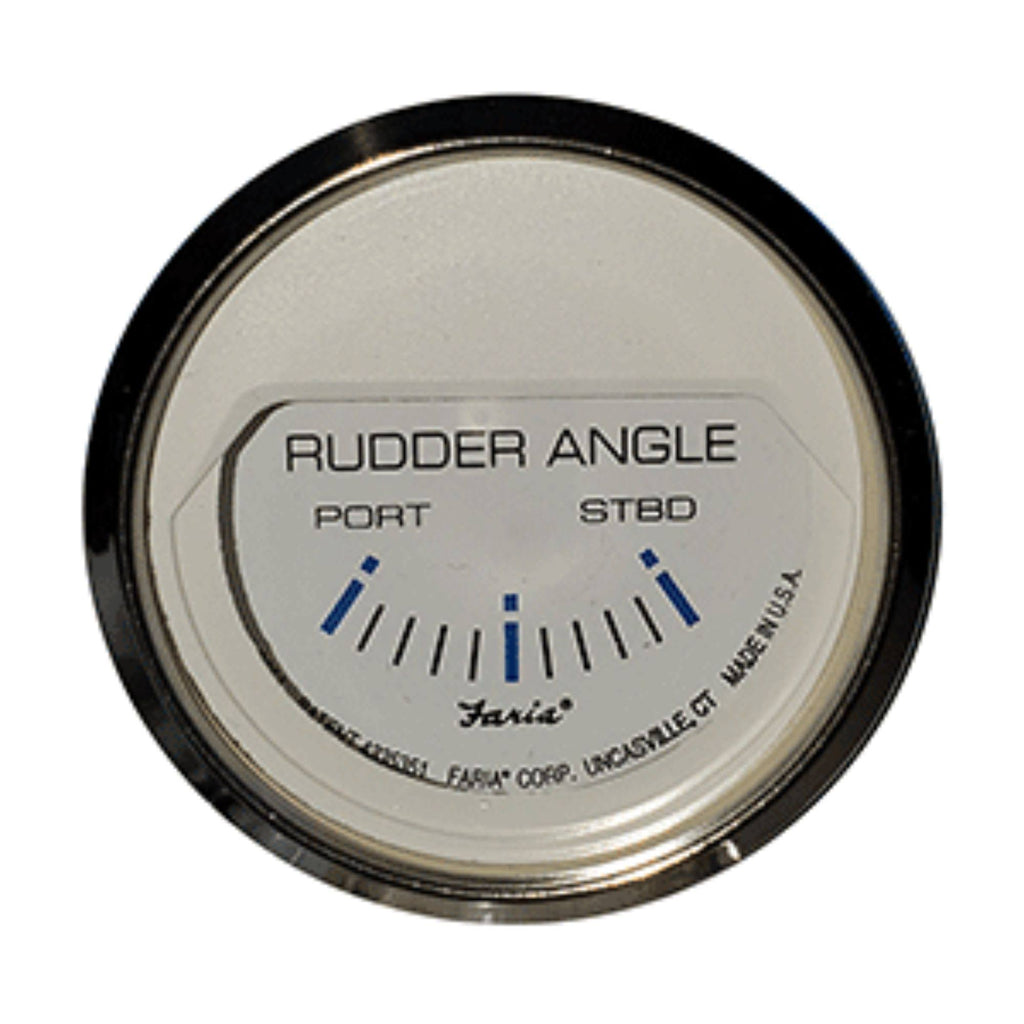 2x22 Rudder Angle Indicator, Chesapeake White w/Stainless Steel Z448