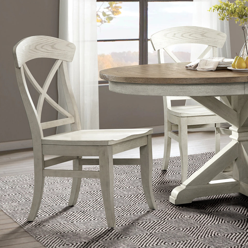 5-Piece Round Pedestal Dining Set with 4 Side Chairs M703