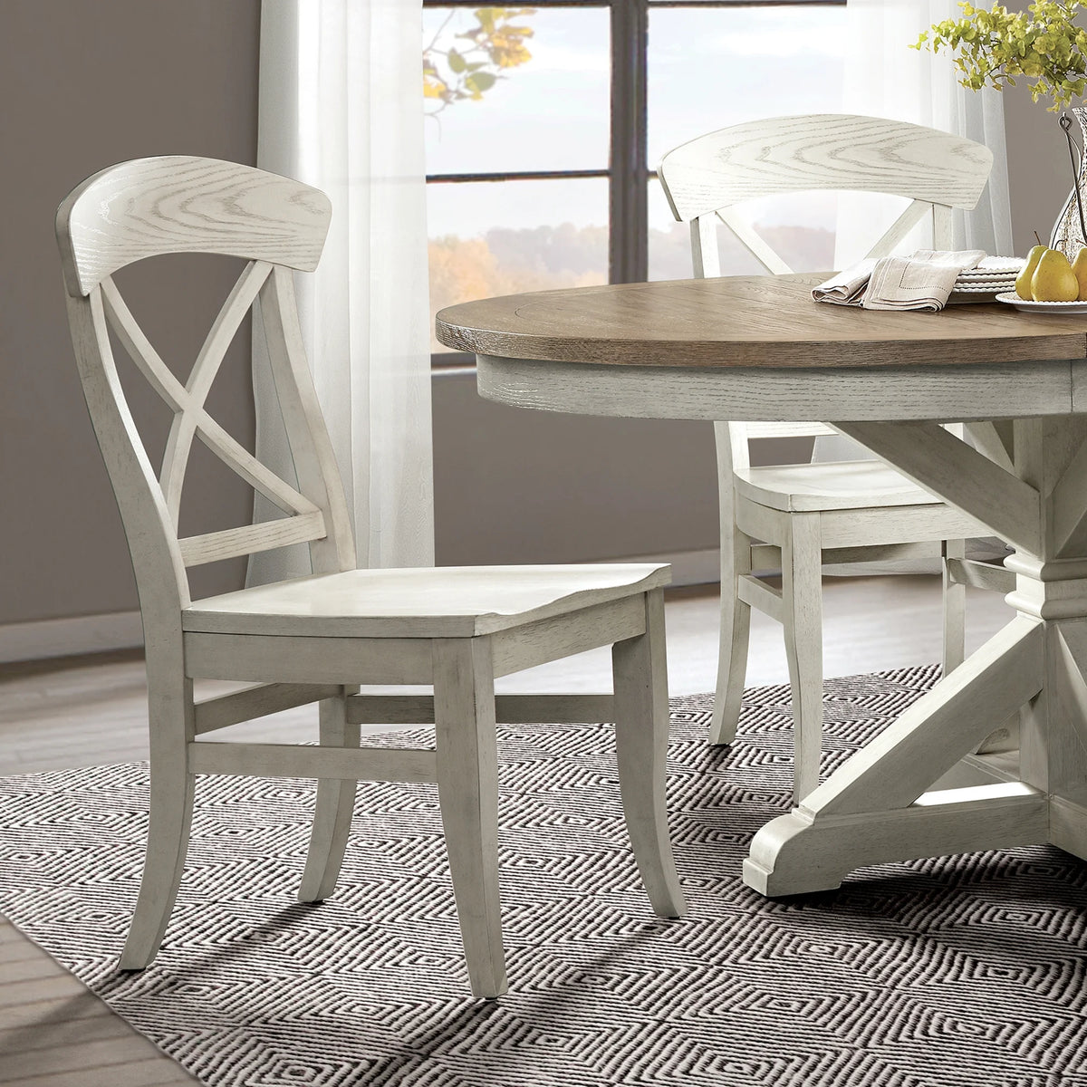 5-Piece Round Pedestal Dining Set with 4 Side Chairs M703