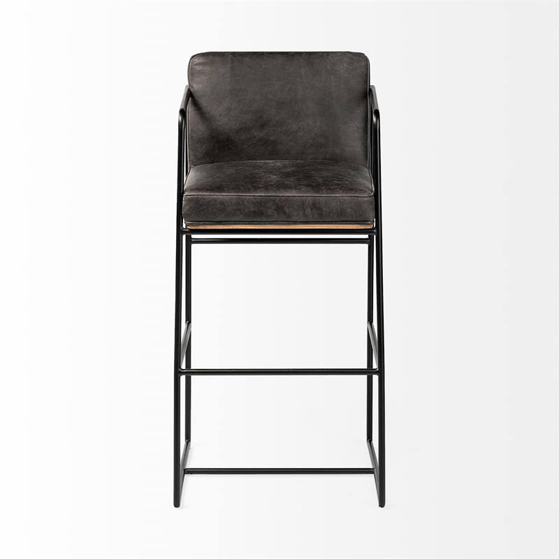 Black Leather Bar Stool K832855