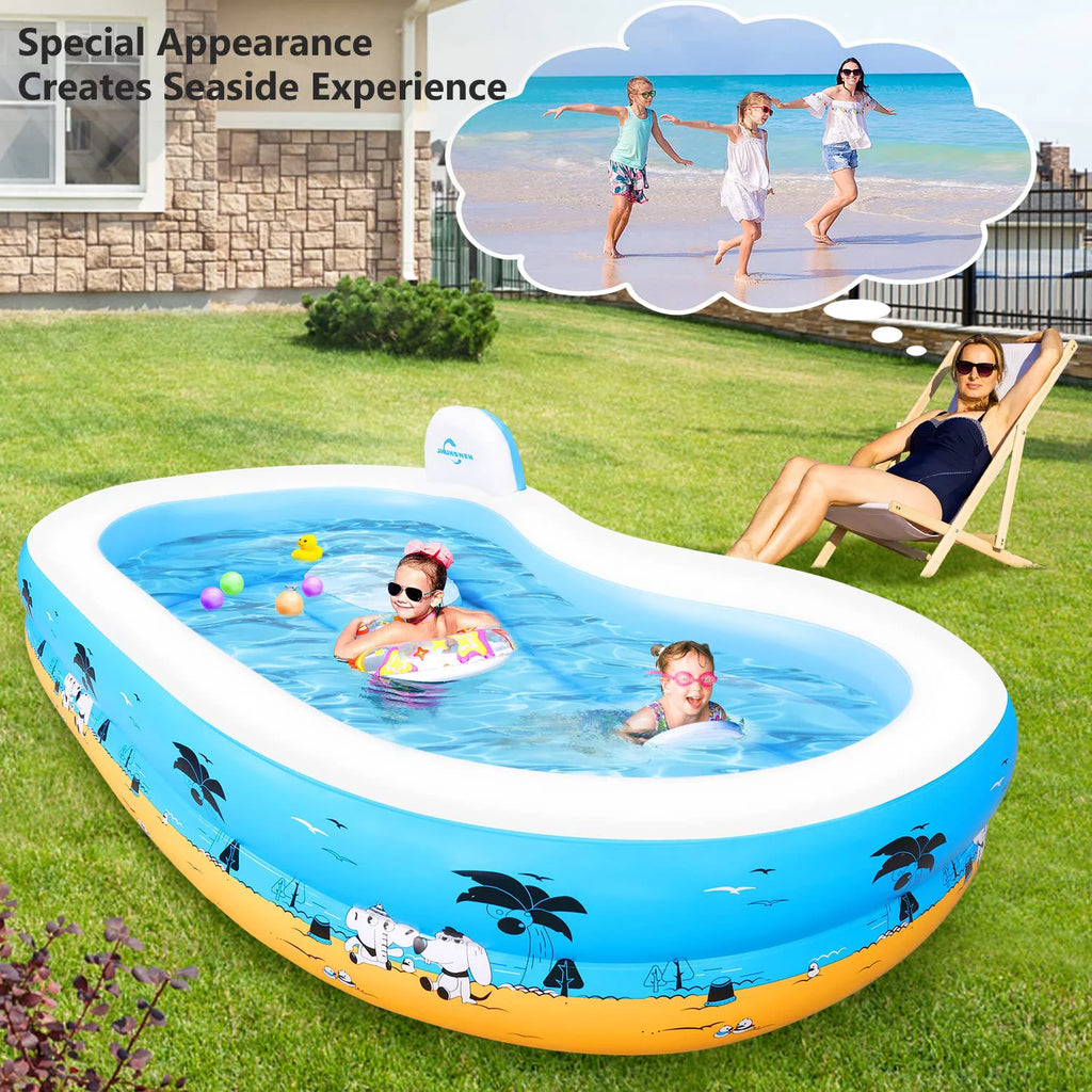 Large Inflatable Pool with Seat and Backrest X108083