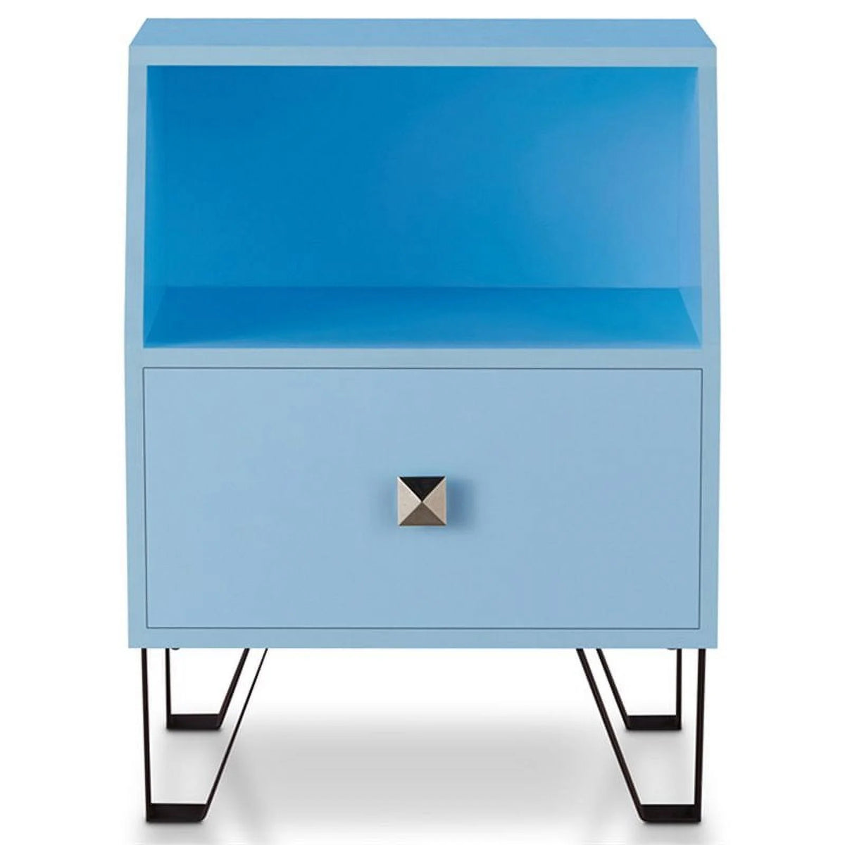 Light Blue Wood Storage End Table X764271
