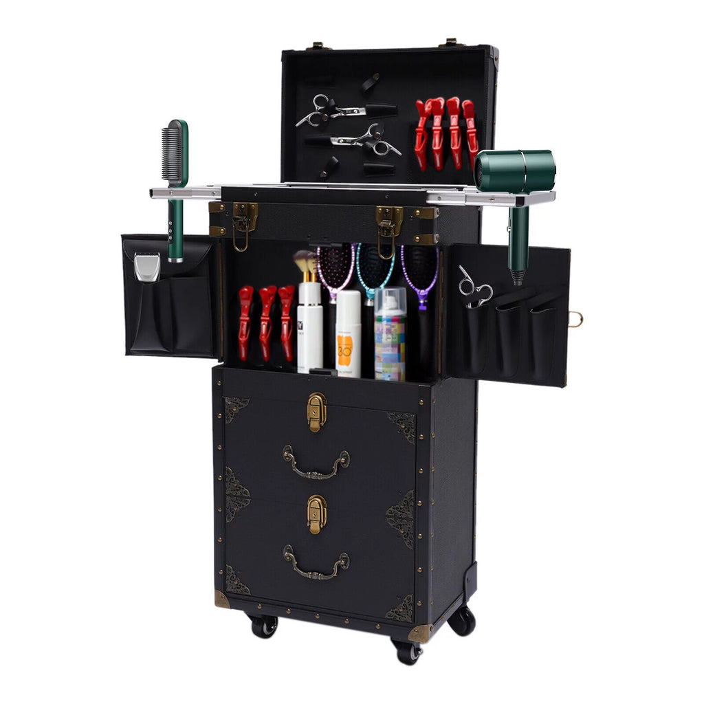 Portable Rolling Makeup Train Case Cosmetic Organizer P48635
