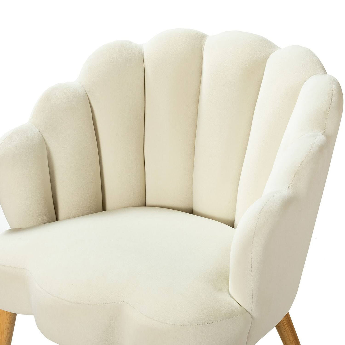 Pink Scalloped Velvet Arm Chair Set of 2 U79419