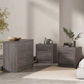 Gray Maple 3 Piece Double Dresser and Nightstand Set F798