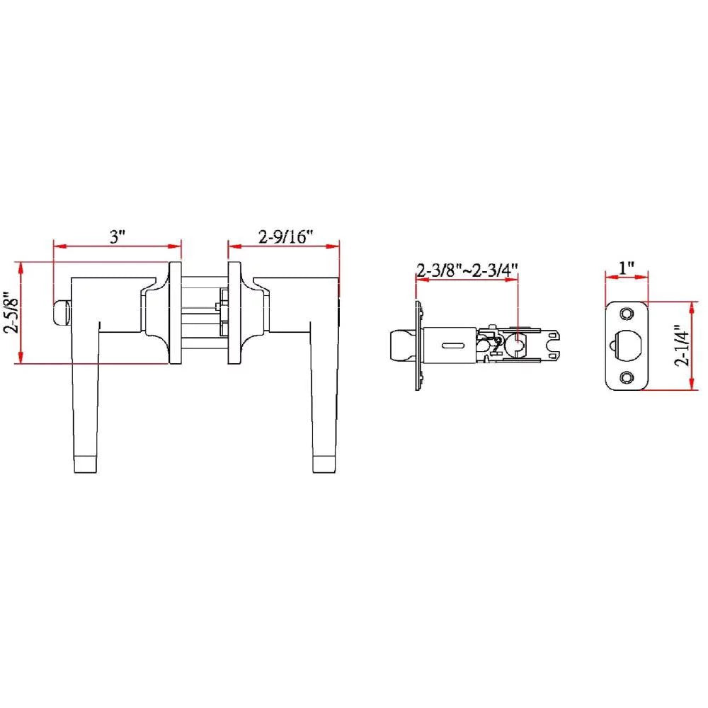 Entry Door Lever Adjustable Backset Polished Brass D923287