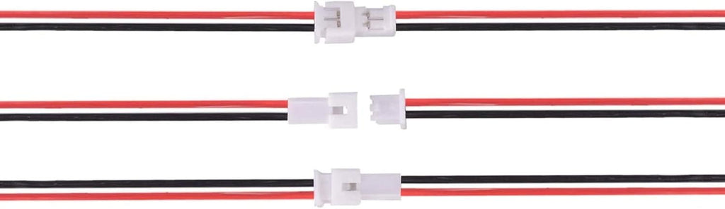 30 Pairs JST 1.25mm 2 Pin Micro Male Female Connector Plug with Red Black Wire Cable 80mm M38820