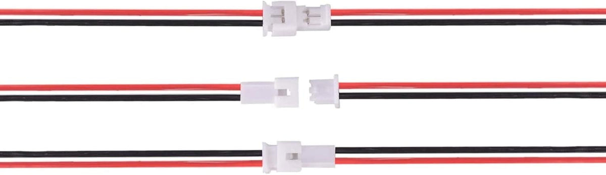 30 Pairs JST 1.25mm 2 Pin Micro Male Female Connector Plug with Red Black Wire Cable 80mm M38820