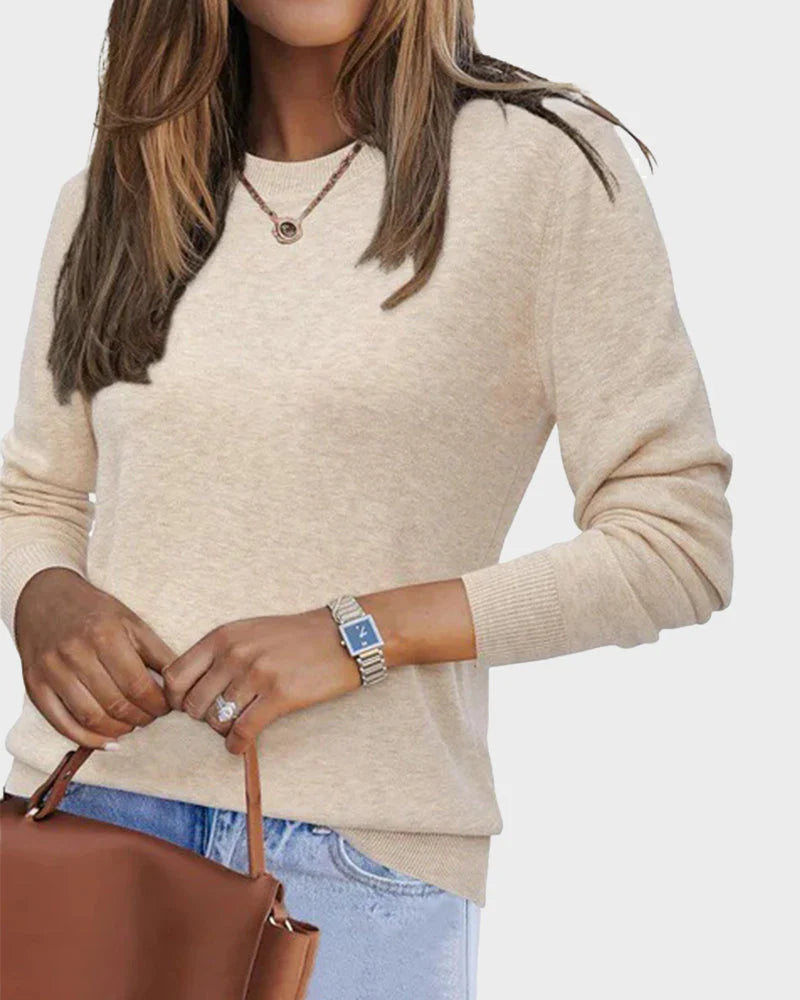 Wool Blend Long Sleeve Pullover Sweater L83869