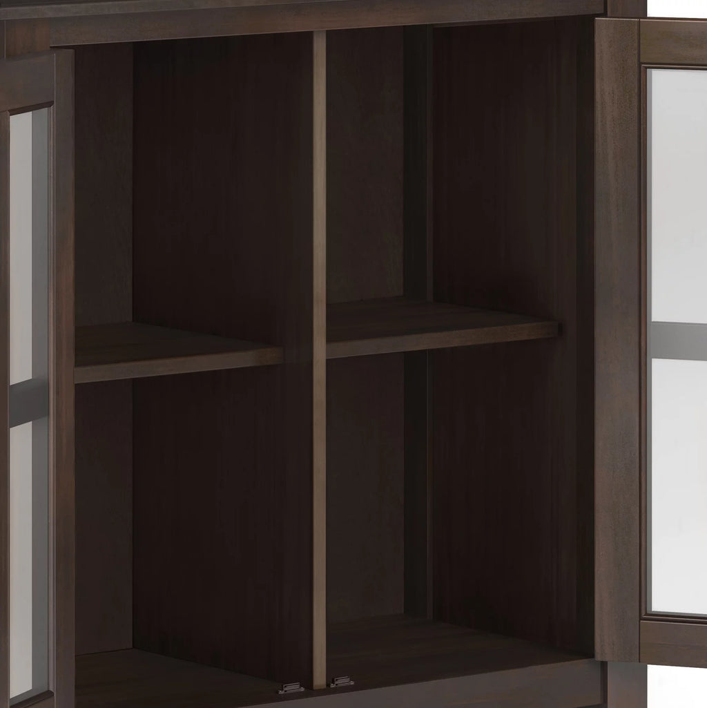Solid Wood 30 inch Wide Low Storage Cabinet in Tobacco Brown H27942