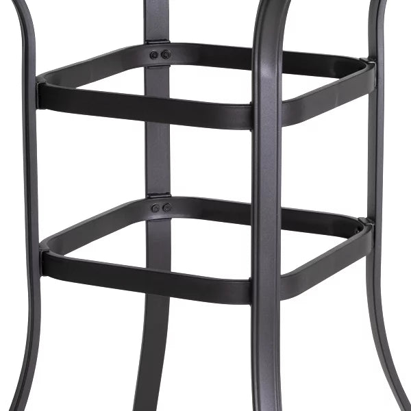 32 inch Outdoor Bar Height Bistro Table with Tempered Glass F431