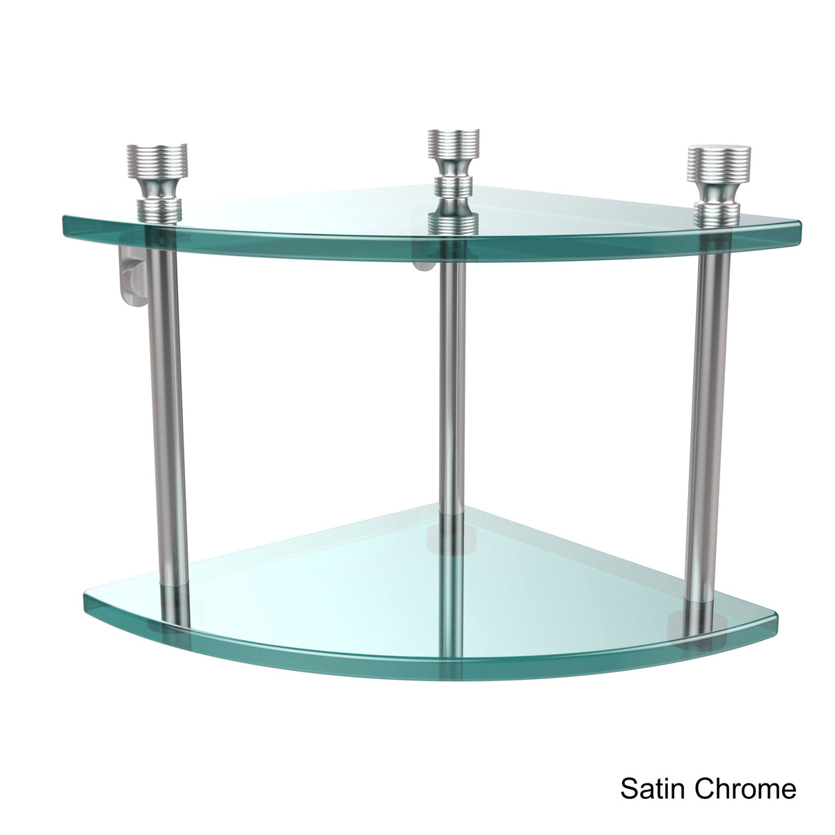 Two Tier Corner Glass Shelf Antique Bronze P59971