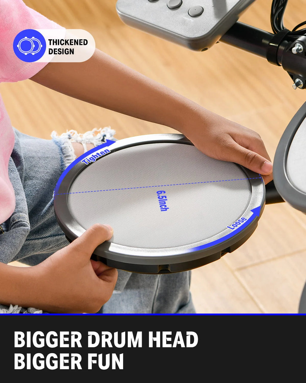 Electronic Drum Set with Quiet Mesh Drum Pads J614863