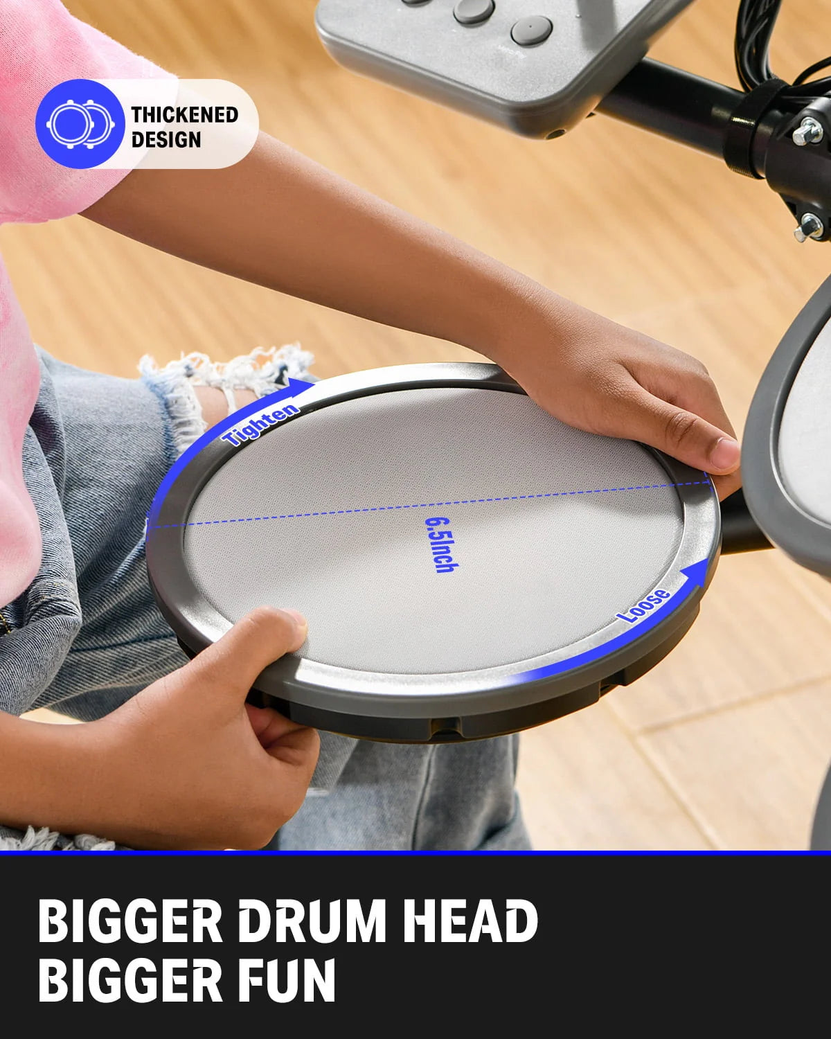 Electronic Drum Set with Quiet Mesh Drum Pads J614863
