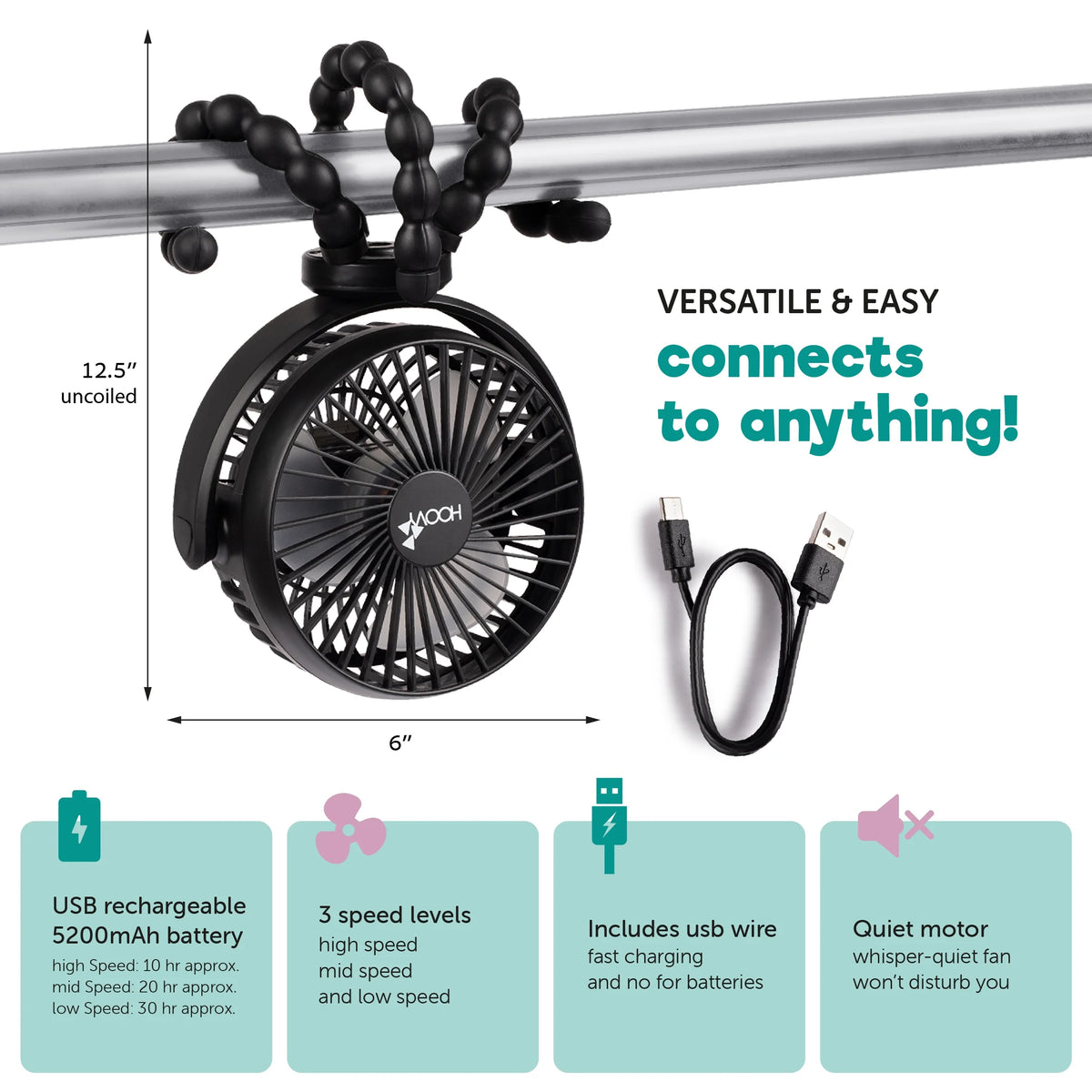 Portable Rechargeable Stroller Fan Z672002