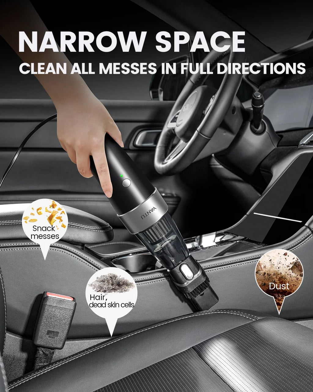 Car Vacuum Cleaner 6000PA 12V Handheld Wet/Dry C207