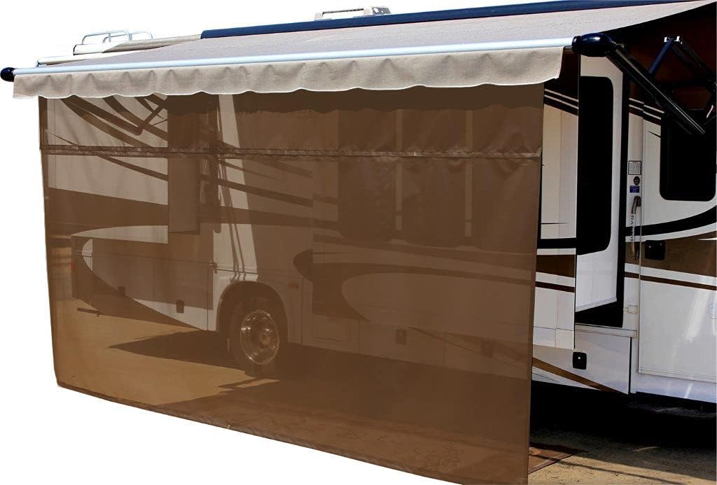 Solar Mesh Sunscreen for 12V Electric RV Awning, 15' x 8', Black Z354020