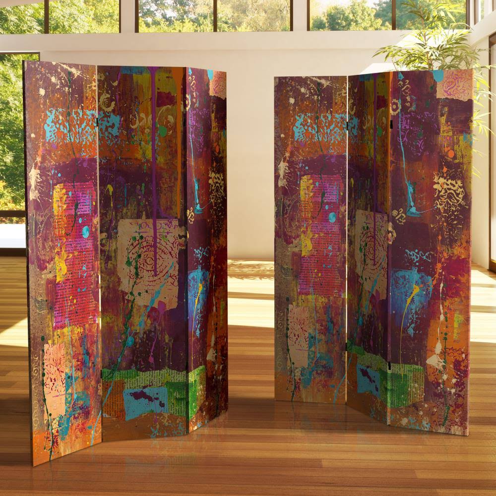 6 ft Tall Double Sided Canvas Room Divider O999922