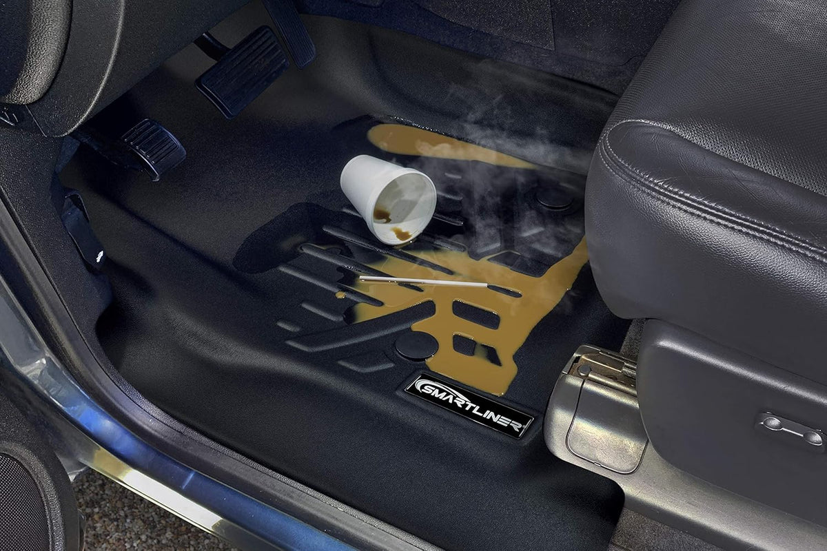 Black 3 Row & Both Cargo Liners Floor Mat Bundle E6000