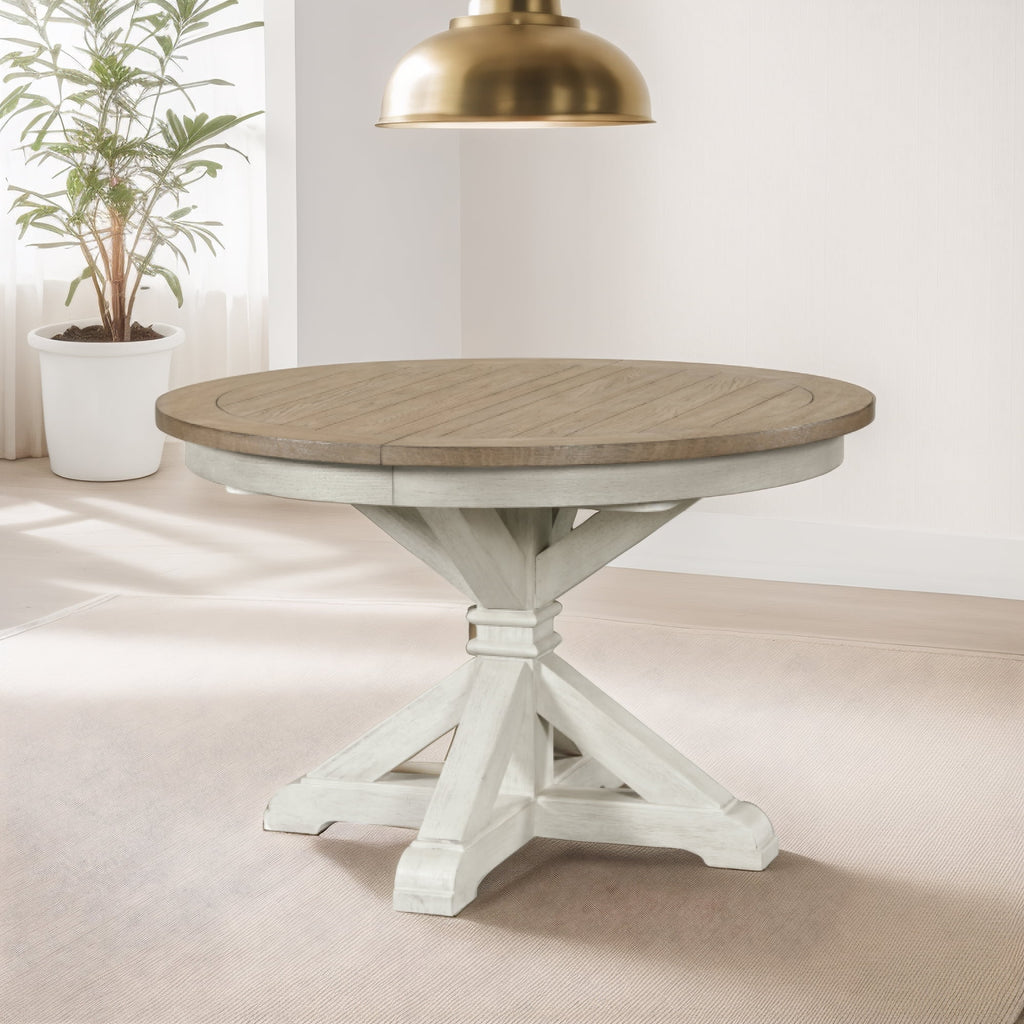 5-Piece Round Pedestal Dining Set with 4 Side Chairs M703
